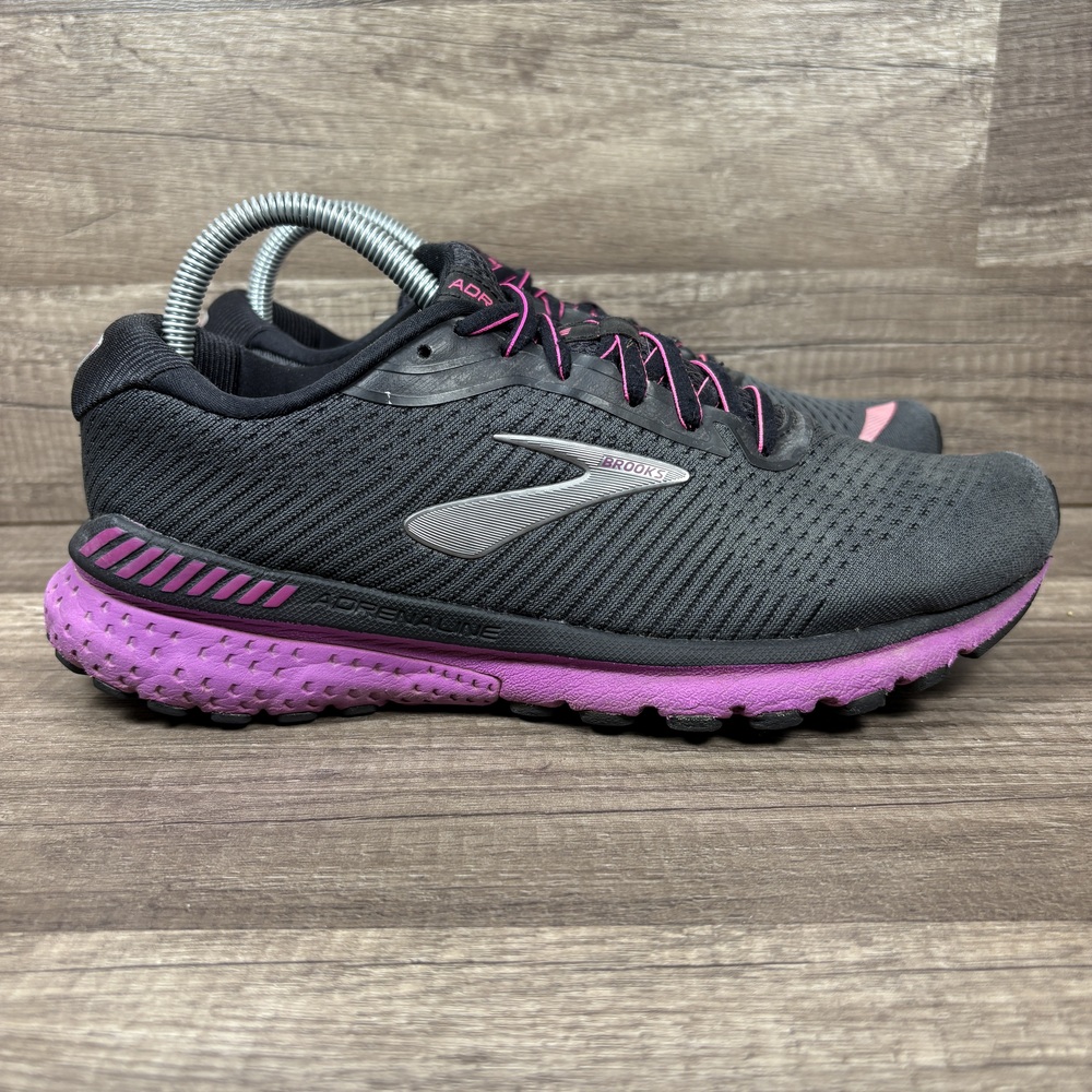 Brooks Adrenaline GTS 20 Gray Purple Womens Size 9.5 1202961B062 Running Shoes